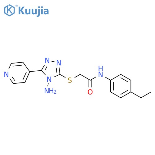 2-{4-amino-5-(pyridin-4-yl)-4H-1,2,4-triazol-3-ylsulfanyl}-N-(4-ethylphenyl)acetamide structure