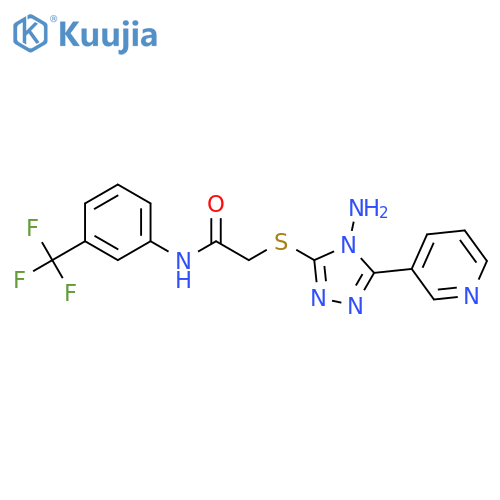 2-{4-amino-5-(pyridin-3-yl)-4H-1,2,4-triazol-3-ylsulfanyl}-N-3-(trifluoromethyl)phenylacetamide structure