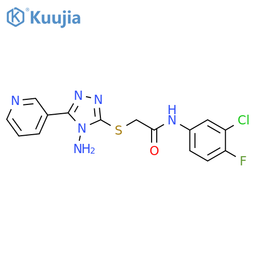 2-{4-amino-5-(pyridin-3-yl)-4H-1,2,4-triazol-3-ylsulfanyl}-N-(3-chloro-4-fluorophenyl)acetamide structure