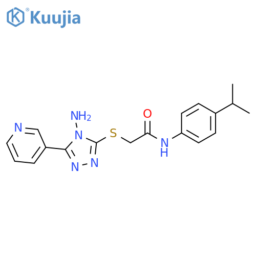2-{4-amino-5-(pyridin-3-yl)-4H-1,2,4-triazol-3-ylsulfanyl}-N-4-(propan-2-yl)phenylacetamide structure
