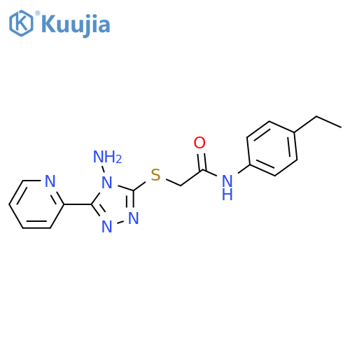 2-{4-amino-5-(pyridin-2-yl)-4H-1,2,4-triazol-3-ylsulfanyl}-N-(4-ethylphenyl)acetamide structure