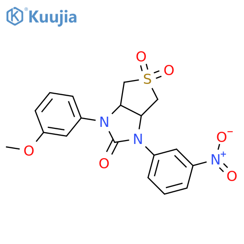 1-(3-methoxyphenyl)-3-(3-nitrophenyl)-hexahydro-1H-5lambda6-thieno3,4-dimidazole-2,5,5-trione structure