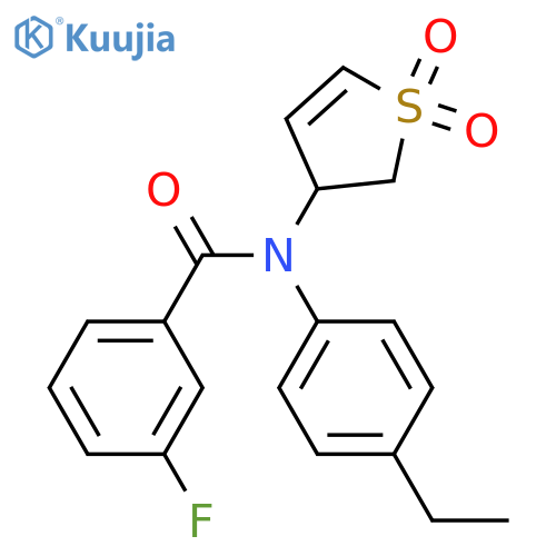 N-(1,1-dioxo-2,3-dihydro-1lambda6-thiophen-3-yl)-N-(4-ethylphenyl)-3-fluorobenzamide structure