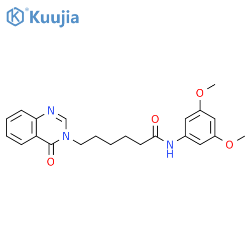 N-(3,5-dimethoxyphenyl)-6-(4-oxo-3,4-dihydroquinazolin-3-yl)hexanamide structure