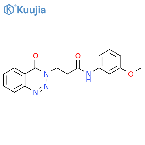 N-(3-methoxyphenyl)-3-(4-oxo-3,4-dihydro-1,2,3-benzotriazin-3-yl)propanamide structure
