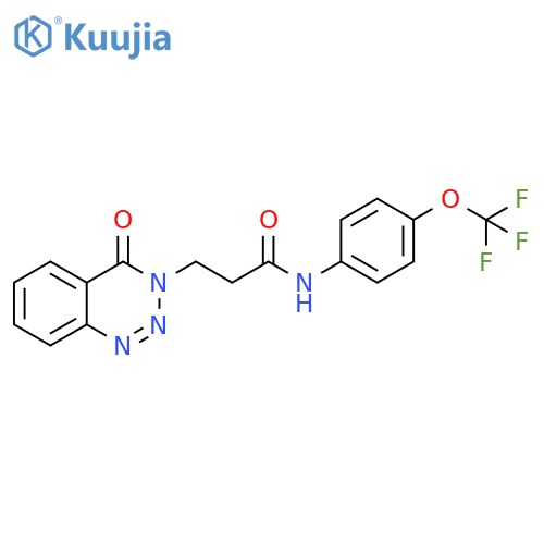 3-(4-oxo-3,4-dihydro-1,2,3-benzotriazin-3-yl)-N-4-(trifluoromethoxy)phenylpropanamide structure