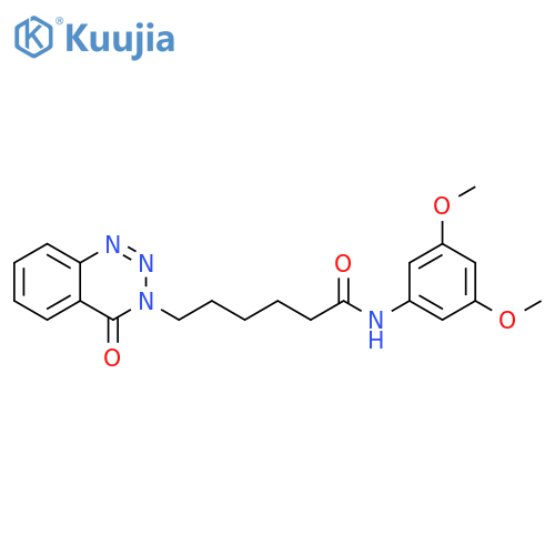 N-(3,5-dimethoxyphenyl)-6-(4-oxo-3,4-dihydro-1,2,3-benzotriazin-3-yl)hexanamide structure