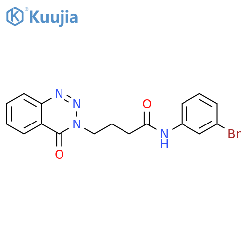 N-(3-bromophenyl)-4-(4-oxo-3,4-dihydro-1,2,3-benzotriazin-3-yl)butanamide structure