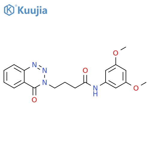 N-(3,5-dimethoxyphenyl)-4-(4-oxo-3,4-dihydro-1,2,3-benzotriazin-3-yl)butanamide structure