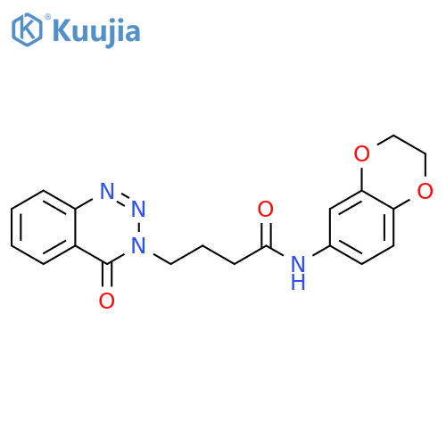 N-(2,3-dihydro-1,4-benzodioxin-6-yl)-4-(4-oxo-3,4-dihydro-1,2,3-benzotriazin-3-yl)butanamide structure