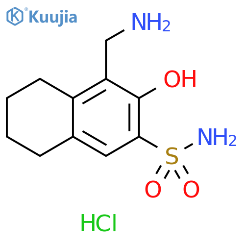 2-Naphthalenesulfonamide,4-(aminomethyl)-5,6,7,8-tetrahydro-3-hydroxy-, monohydrochloride structure