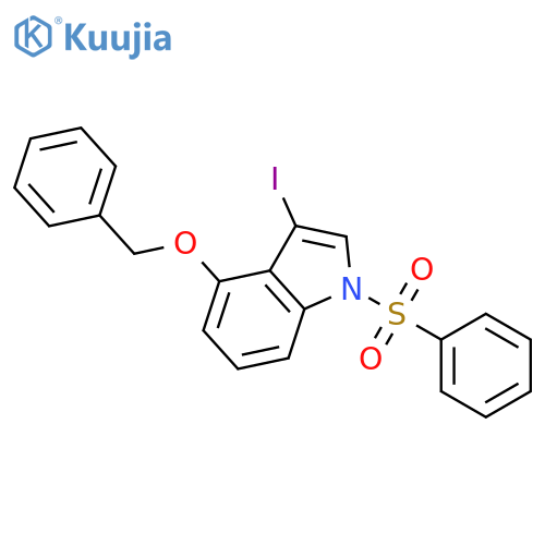 1-(benzenesulfonyl)-4-(benzyloxy)-3-iodo-1H-indole structure
