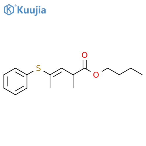 3-Pentenoic acid, 2-methyl-4-(phenylthio)-, butyl ester, (E)- structure