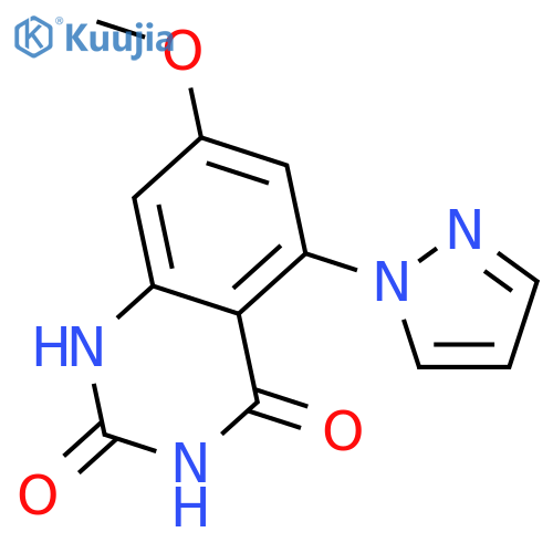 2,4(1H,3H)-Quinazolinedione, 7-methoxy-5-(1H-pyrazol-1-yl)- structure