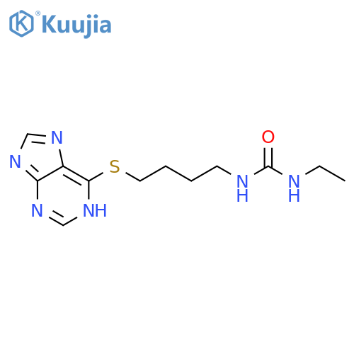 Urea, N-ethyl-N'-[4-(1H-purin-6-ylthio)butyl]- structure