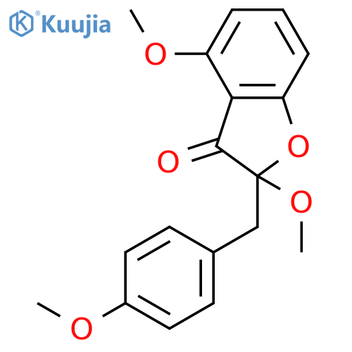 3(2H)-Benzofuranone, 2,4-dimethoxy-2-[(4-methoxyphenyl)methyl]- structure