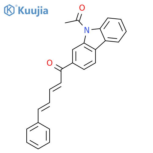 9H-Carbazole, 9-acetyl-2-(1-oxo-5-phenyl-2,4-pentadienyl)- structure