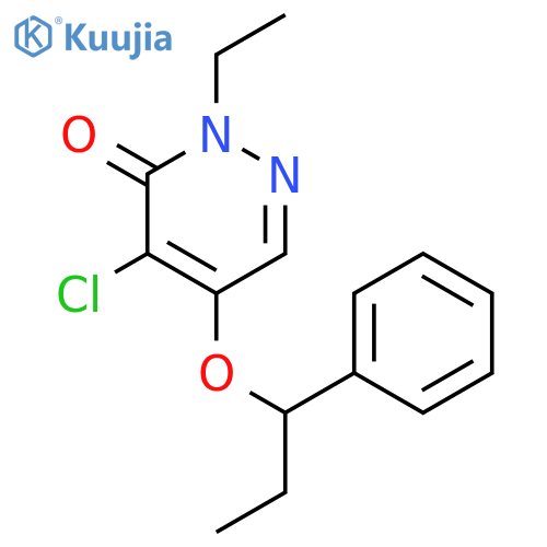 3(2H)-Pyridazinone, 4-chloro-2-ethyl-5-(1-phenylpropoxy)- structure