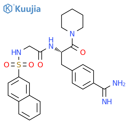 N-[(2S)-3-(4-carbamimidoylphenyl)-1-oxo-1-(1-piperidyl)propan-2-yl]-2- (naphthalen-2-ylsulfonylamino)acetamide structure
