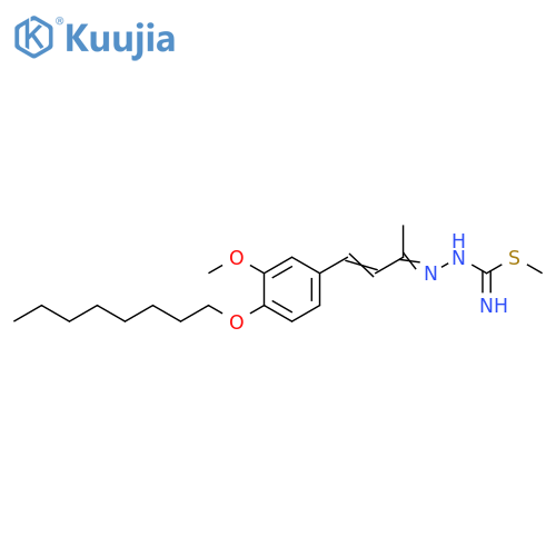 Hydrazinecarboximidothioic acid,[3-[3-methoxy-4-(octyloxy)phenyl]-1-methyl-2-propenylidene]-, methylester structure