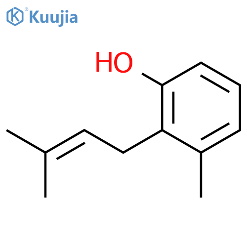 Phenol, 3-methyl-2-(3-methyl-2-butenyl)- structure