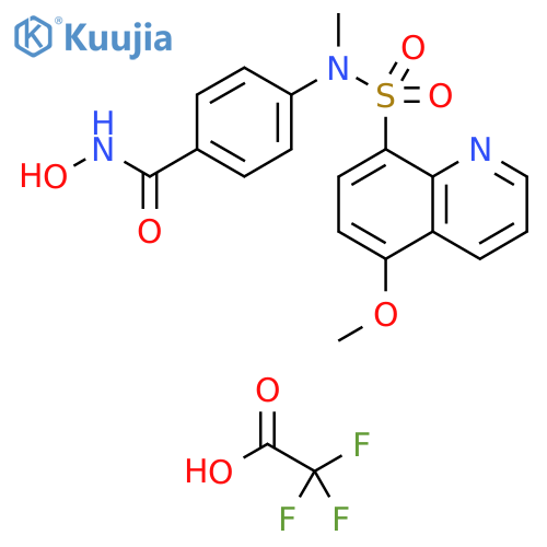 Benzamide,N-hydroxy-4-[[(5-methoxy-8-quinolinyl)sulfonyl]methylamino]-,mono(trifluoroacetate) (salt) structure