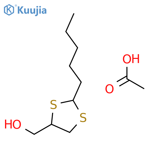 1,3-Dithiolane-4-methanol, 2-pentyl-, acetate, cis- structure