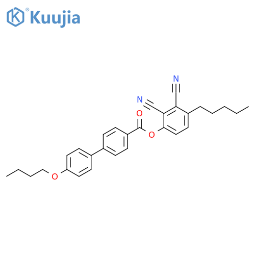 [1,1'-Biphenyl]-4-carboxylic acid, 4'-butoxy-, 2,3-dicyano-4-pentylphenyl ester structure