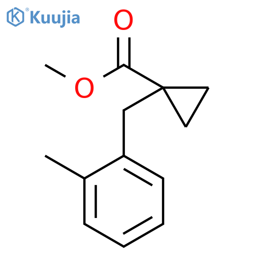 Cyclopropanecarboxylic acid, 1-[(2-methylphenyl)methyl]-, methyl ester structure