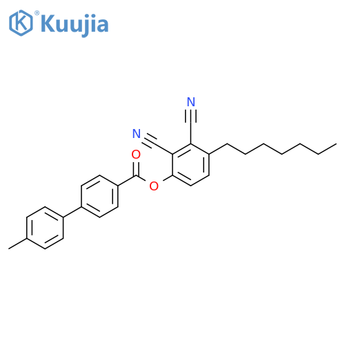 [1,1'-Biphenyl]-4-carboxylic acid, 4'-methyl-, 2,3-dicyano-4-heptylphenyl ester structure
