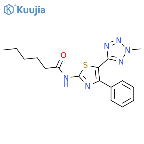 Hexanamide, N-[5-(2-methyl-2H-tetrazol-5-yl)-4-phenyl-2-thiazolyl]- structure