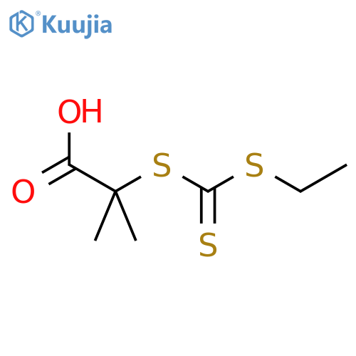 2-(Ethylthio)thioxomethylthio-2-methyl-propanoicacid structure