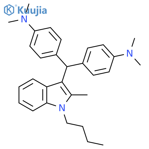 Benzenamine,4,4'-[(1-butyl-2-methyl-1H-indol-3-yl)methylene]bis[N,N-dimethyl- structure