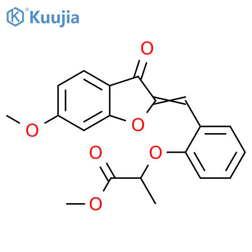 methyl 2-(2-{(2Z)-6-methoxy-3-oxo-2,3-dihydro-1-benzofuran-2-ylidenemethyl}phenoxy)propanoate structure