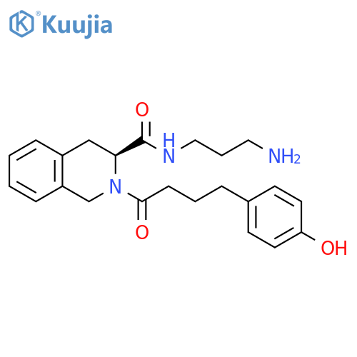 3-Isoquinolinecarboxamide,N-(3-aminopropyl)-1,2,3,4-tetrahydro-2-[4-(4-hydroxyphenyl)-1-oxobutyl]-, (S)- structure