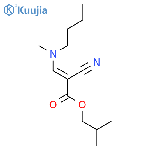 2-Propenoic acid, 3-(butylmethylamino)-2-cyano-, 2-methylpropyl ester structure