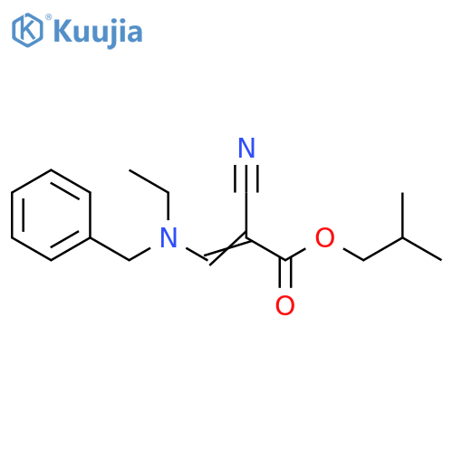 2-Propenoic acid, 2-cyano-3-[ethyl(phenylmethyl)amino]-,2-methylpropyl ester structure