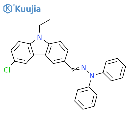 9H-Carbazole-3-carboxaldehyde, 6-chloro-9-ethyl-, diphenylhydrazone structure