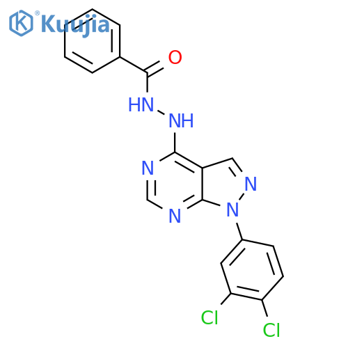 N'-1-(3,4-dichlorophenyl)-1H-pyrazolo3,4-dpyrimidin-4-ylbenzohydrazide structure