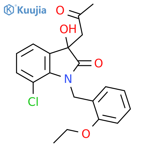 7-chloro-1-(2-ethoxyphenyl)methyl-3-hydroxy-3-(2-oxopropyl)-2,3-dihydro-1H-indol-2-one structure