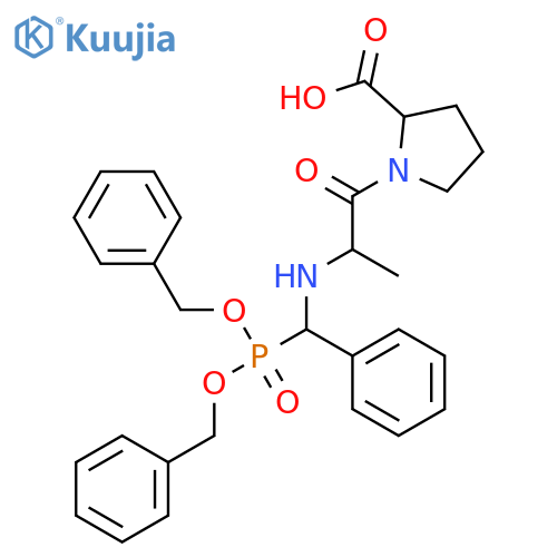 L-Proline, 1-[N-[[bis(phenylmethoxy)phosphinyl]phenylmethyl]-L-alanyl]- structure