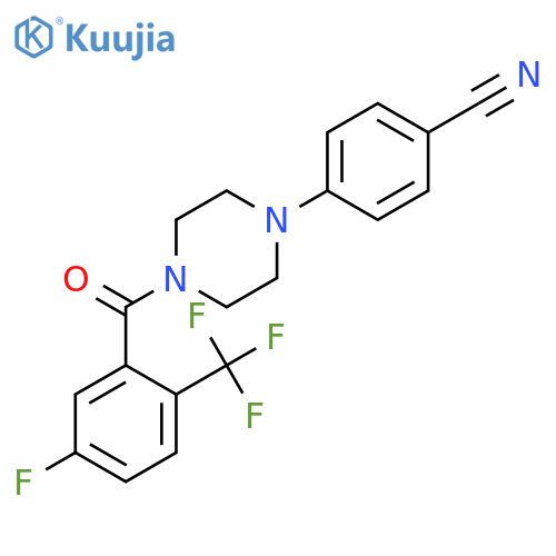 PIPERAZINE, 1-(4-CYANOPHENYL)-4-[5-FLUORO-2-(TRIFLUOROMETHYL)BENZOYL]- structure