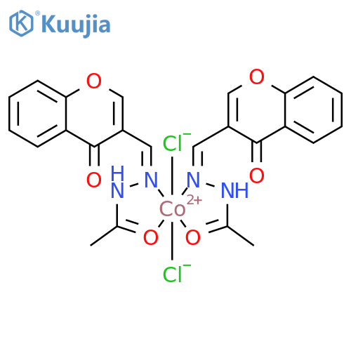 Cobalt, bis[acetic acid[(4-oxo-4H-1-benzopyran-3-yl)methylene]hydrazide]dichloro- structure