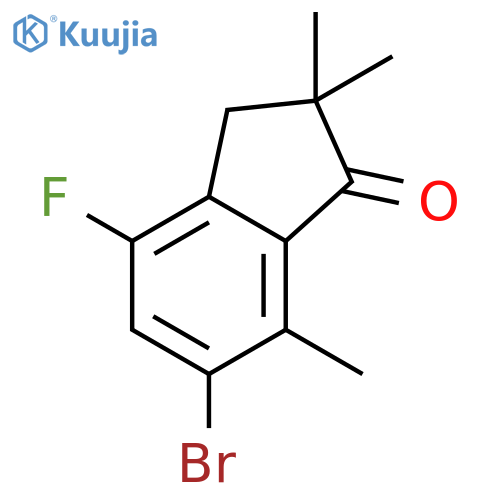 1H-INDEN-1-ONE, 6-BROMO-4-FLUORO-2,3-DIHYDRO-2,2,7-TRIMETHYL- structure
