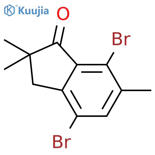 1H-INDEN-1-ONE, 4,7-DIBROMO-2,3-DIHYDRO-2,2,6-TRIMETHYL- structure