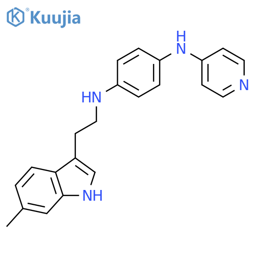 1,4-Benzenediamine, N-[2-(6-methyl-1H-indol-3-yl)ethyl]-N'-4-pyridinyl- structure