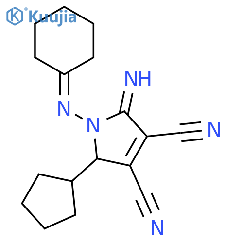 1H-Pyrrole-3,4-dicarbonitrile, 1-(cyclohexylideneamino)-2-cyclopentyl-2,5-dihydro-5-imino- structure