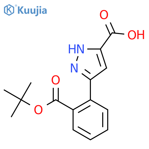 5-(4-{(tert-butoxy)carbonylamino}phenyl)-1H-pyrazole-3-carboxylic acid structure