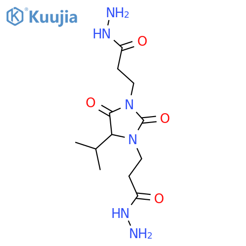 1,3-Imidazolidinedipropanoicacid, 4-(1-methylethyl)-2,5-dioxo-, 1,3-dihydrazide structure