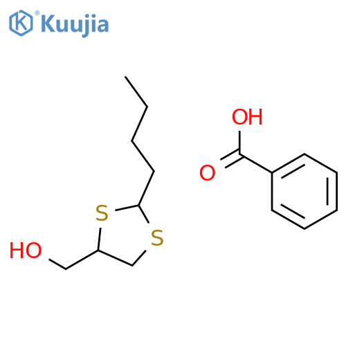 1,3-Dithiolane-4-methanol, 2-butyl-, benzoate, cis- structure